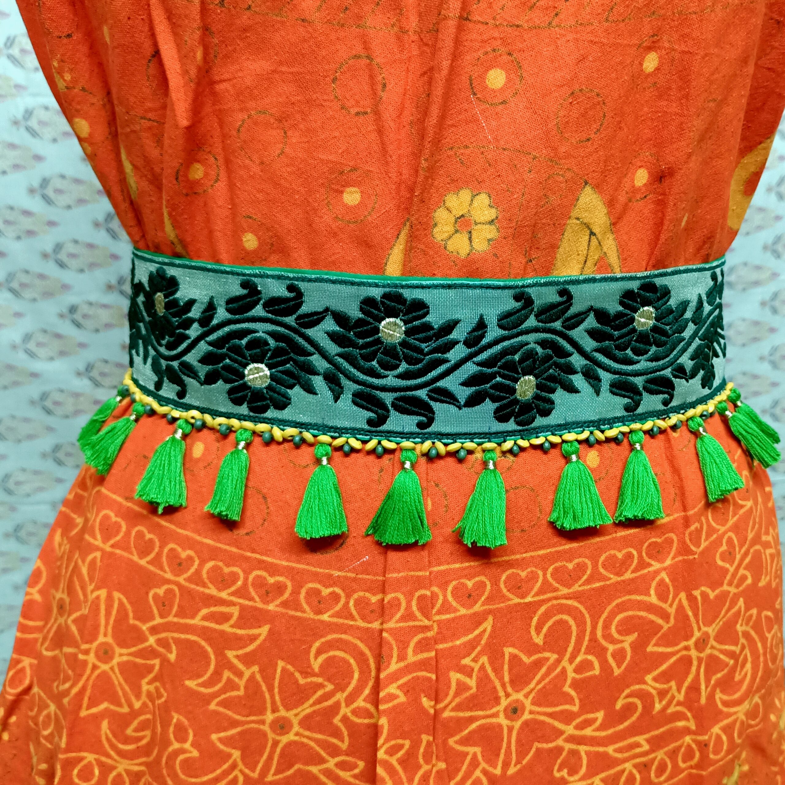 FlowerButi Green Waist Belt