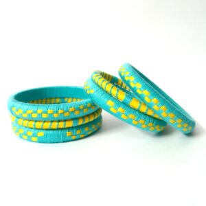 Suchi Bangles- Black & Gray| Cyan & Yellow