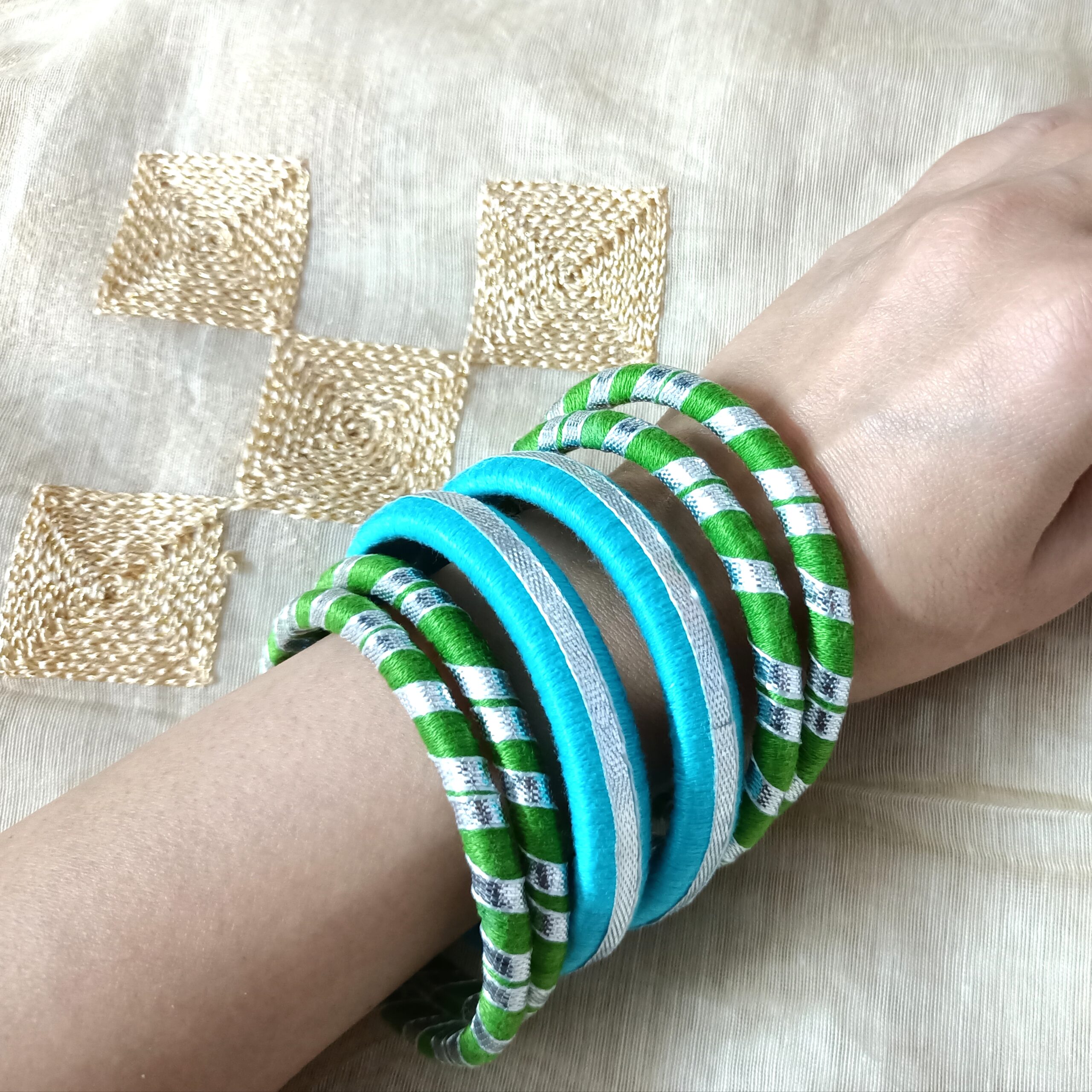 Sajani Bangles- Green & Cyan