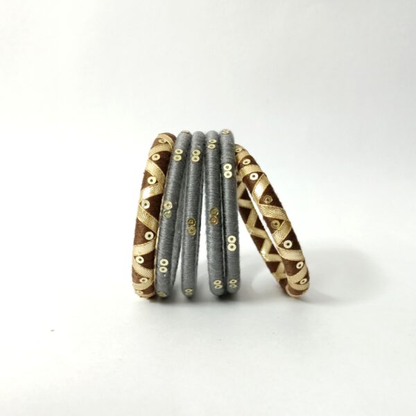 Saaj Bangles - Grey & Brown - Image 3