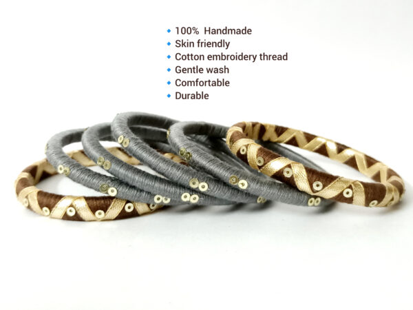 Saaj Bangles - Grey & Brown - Image 4