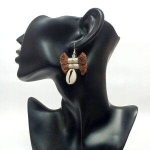 Damroo Earrings- Brown