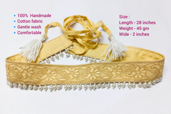 Pearl Waist Belt- Pastel yellow - Image 3