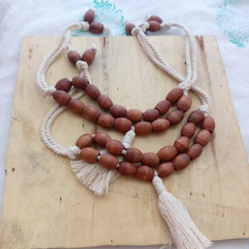 kriti brown beads curtain holder (1) White & Brown beads curtain holder