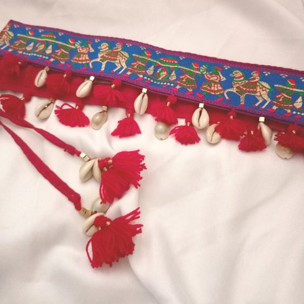 Barati blue mehroon waist belt