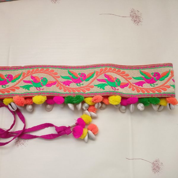 Rangoli orange Bird waist-belt