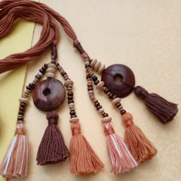 Krit brown & silver gray parandis with red chakri- combo