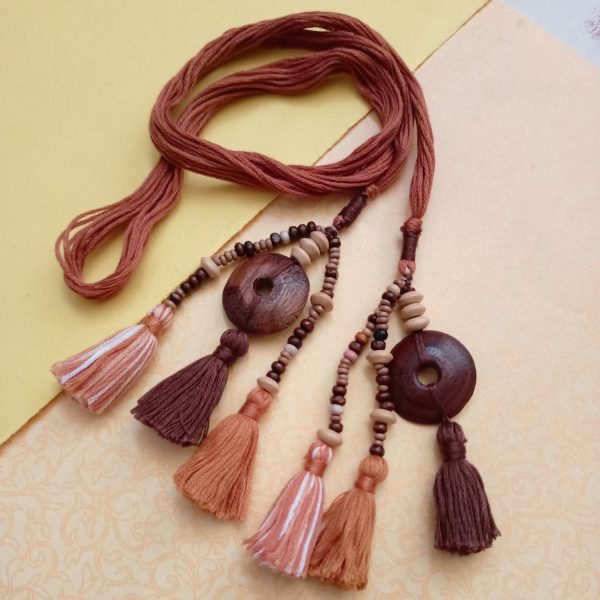 Krit brown & silver gray parandis with red chakri- combo