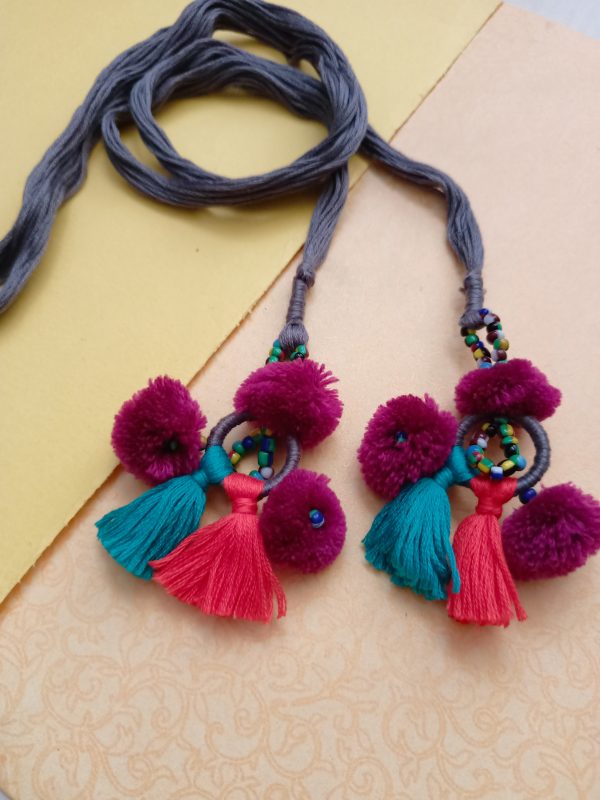 Krit brown & silver gray parandis with red chakri- combo