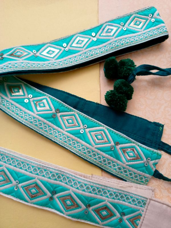 Novi light green waist belt (2) Sweet Green waist belt with choker- combo