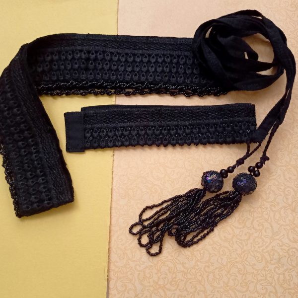 Raavi black with choker waist belt - combo