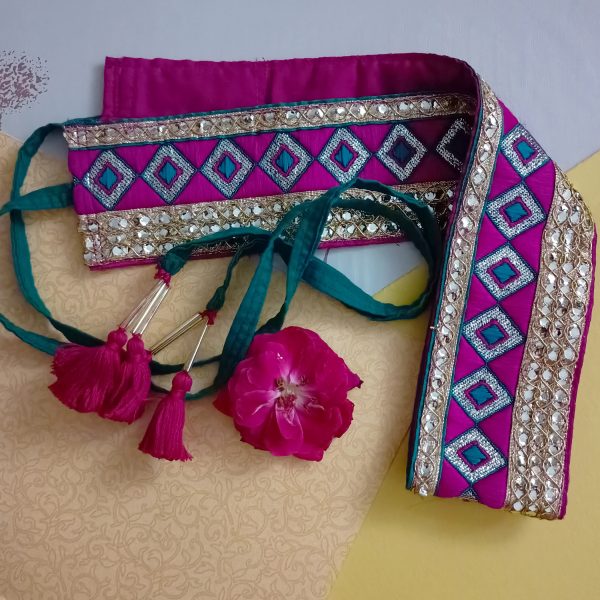 Raavi hot pink waist belt (4) Golden Rani waist belt (hot pink)