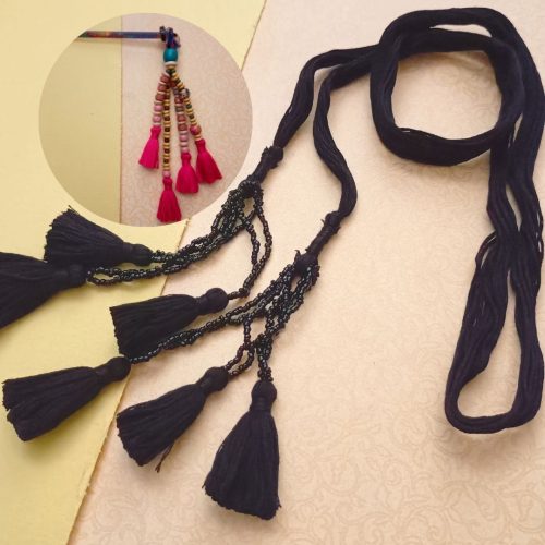 hair accesories combo (3) Krit Red jura pin with black parandi - combo