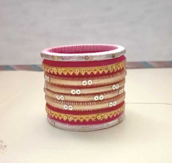 kira Golden- silver Bangles (1) kira golden brown & pink Bangles