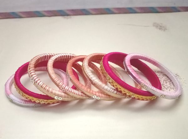 kira Golden- silver Bangles (2) kira golden brown & pink Bangles