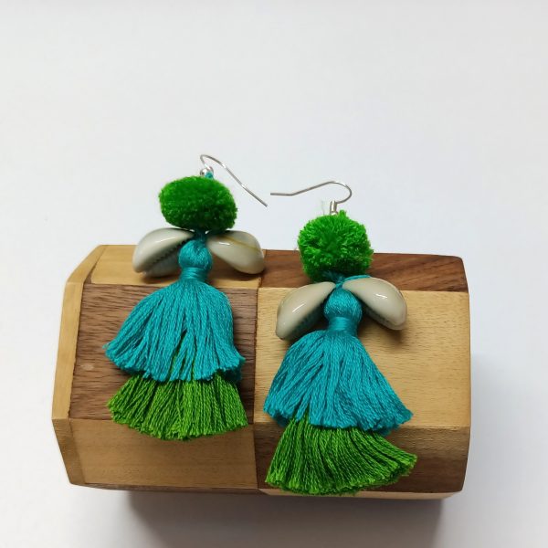 damroo & guddi tassels earrings brown- combo