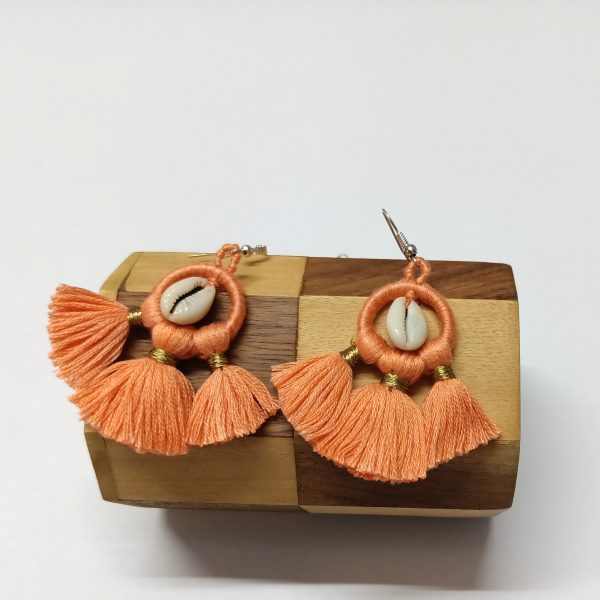 kira peach color earrings (1) kira peach & pink tassels earrings- combo