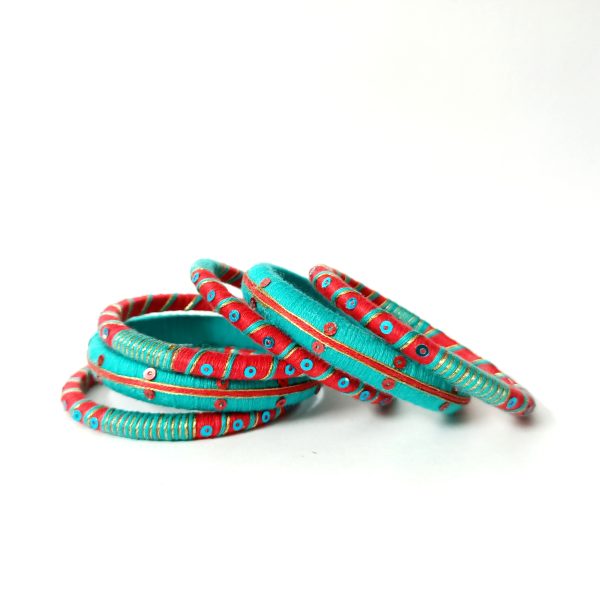 kira red-aqua mini bangles