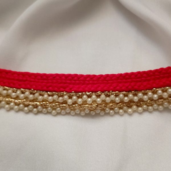 medani red choker with peals