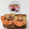 thread earings combo (1) kira peach & pink tassels earrings- combo