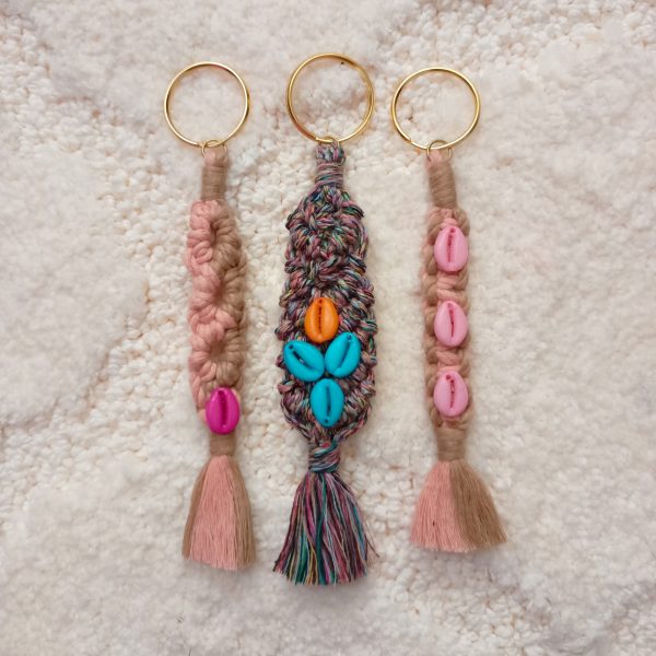 key chain macrame mix color -combo key chain mini macramé - combo