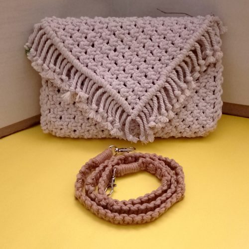 macrame front image (3) camel brown macramé strap