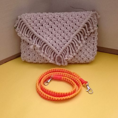 macrame front image (4) Orange & yellow strap