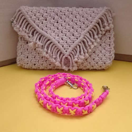 macrame front image (5) Pink & yellow strap