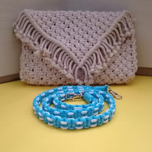 macrame front image (6) Sky-Blue & white strap