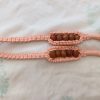 peach macramé brown beaded strap