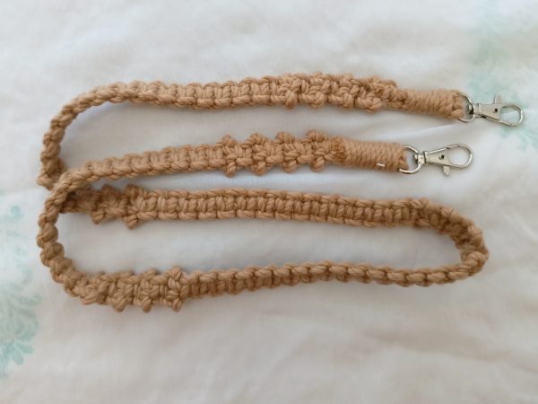 macrame straps (2) camel brown macramé strap