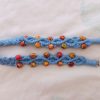 Blue macramé beaded strap