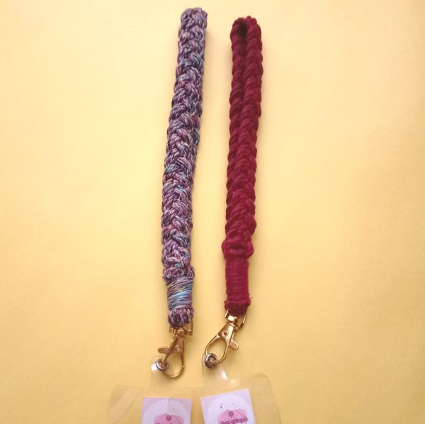 key chain mini macramé - combo mehroon & mutli color