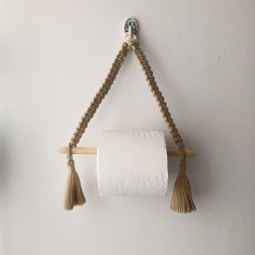 tissu papper holder small (16) Tissue paper holder Mini macramé- light brown