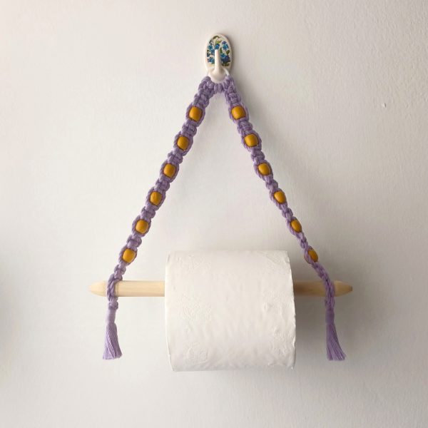 Tissue paper holder Mini macramé- lavender
