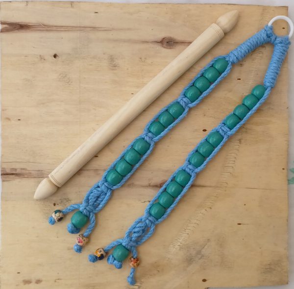 Tissue paper holder Mini macramé- blue