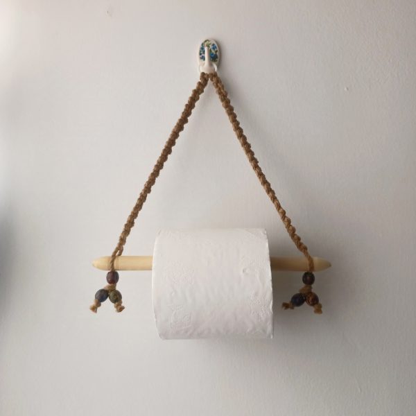 Tissue paper holder Mini macramé- light brown