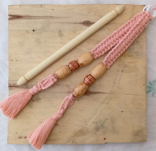Tissue paper holder Mini macramé- peach