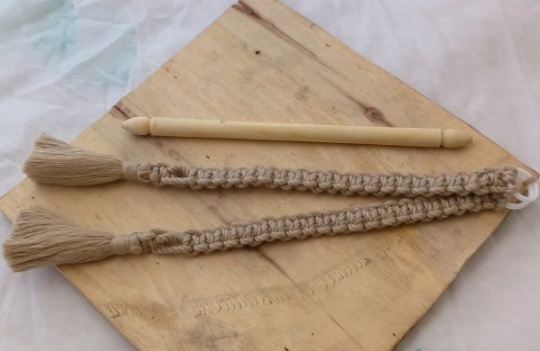 Tissue paper holder Mini macramé- light brown