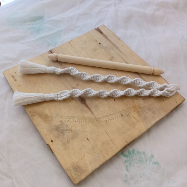 Tissue paper holder Mini macramé- white