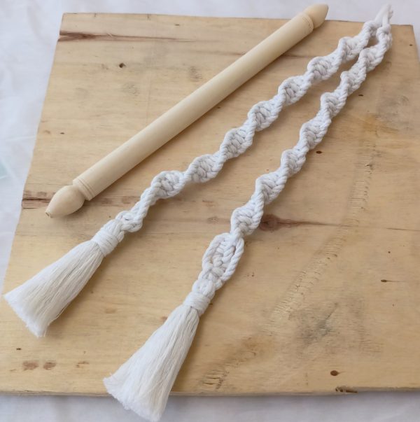 Tissue paper holder Mini macramé- white