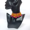 yellow embrodary lace choker (3) Yellow embroidery lace choker - pink cowries