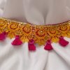 Yellow Sitra embroidery lace choker