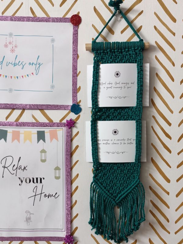 Mini wall photo frame (6inch x 4inch) -macramé - Bottle Green Color