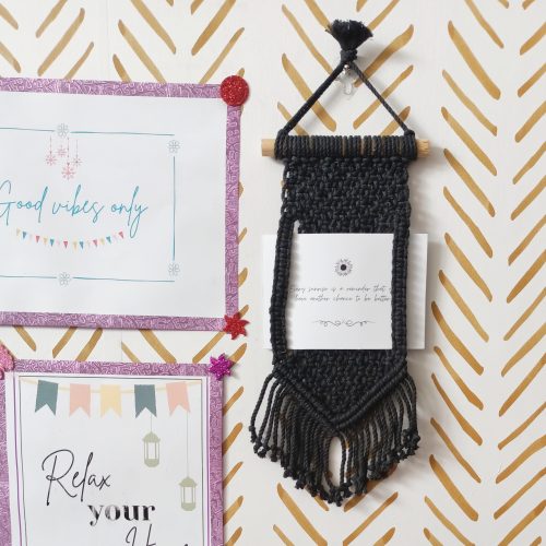 single photo frame hangers (1) Mini wall photo frame -macramé - Royal Blue color