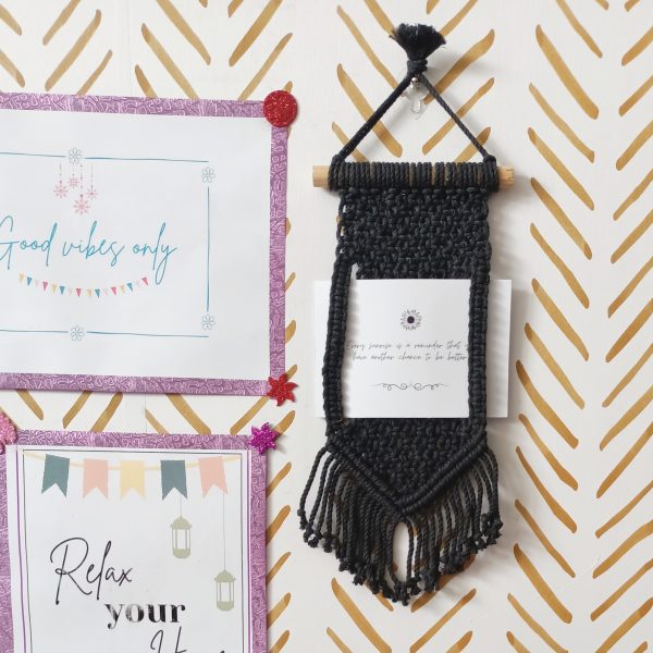 Mini wall photo frame -macramé - Royal Blue color